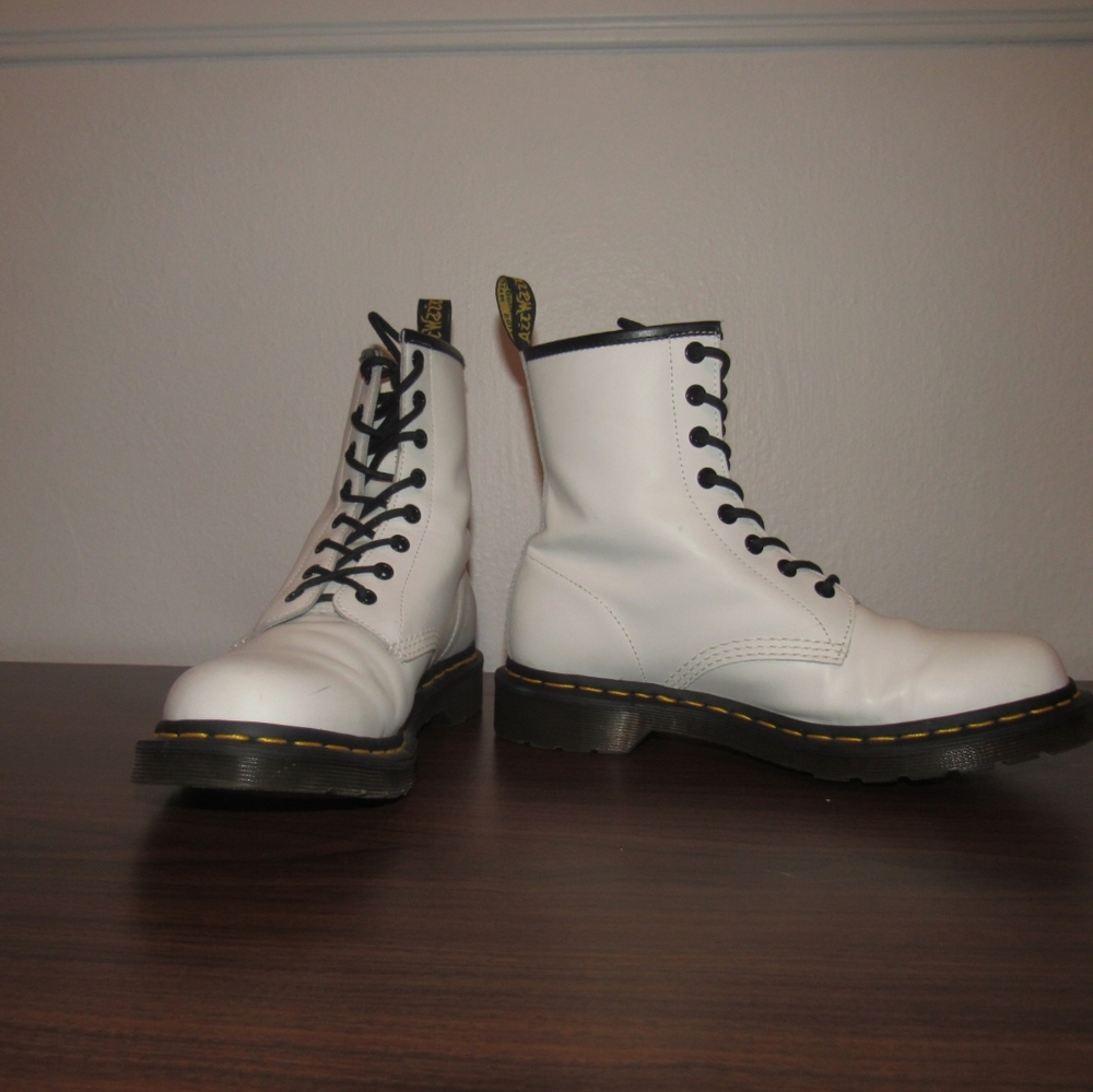 White Dr. Marten boots